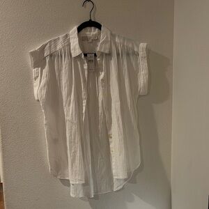 LOFT Women's White Button Down Shirt